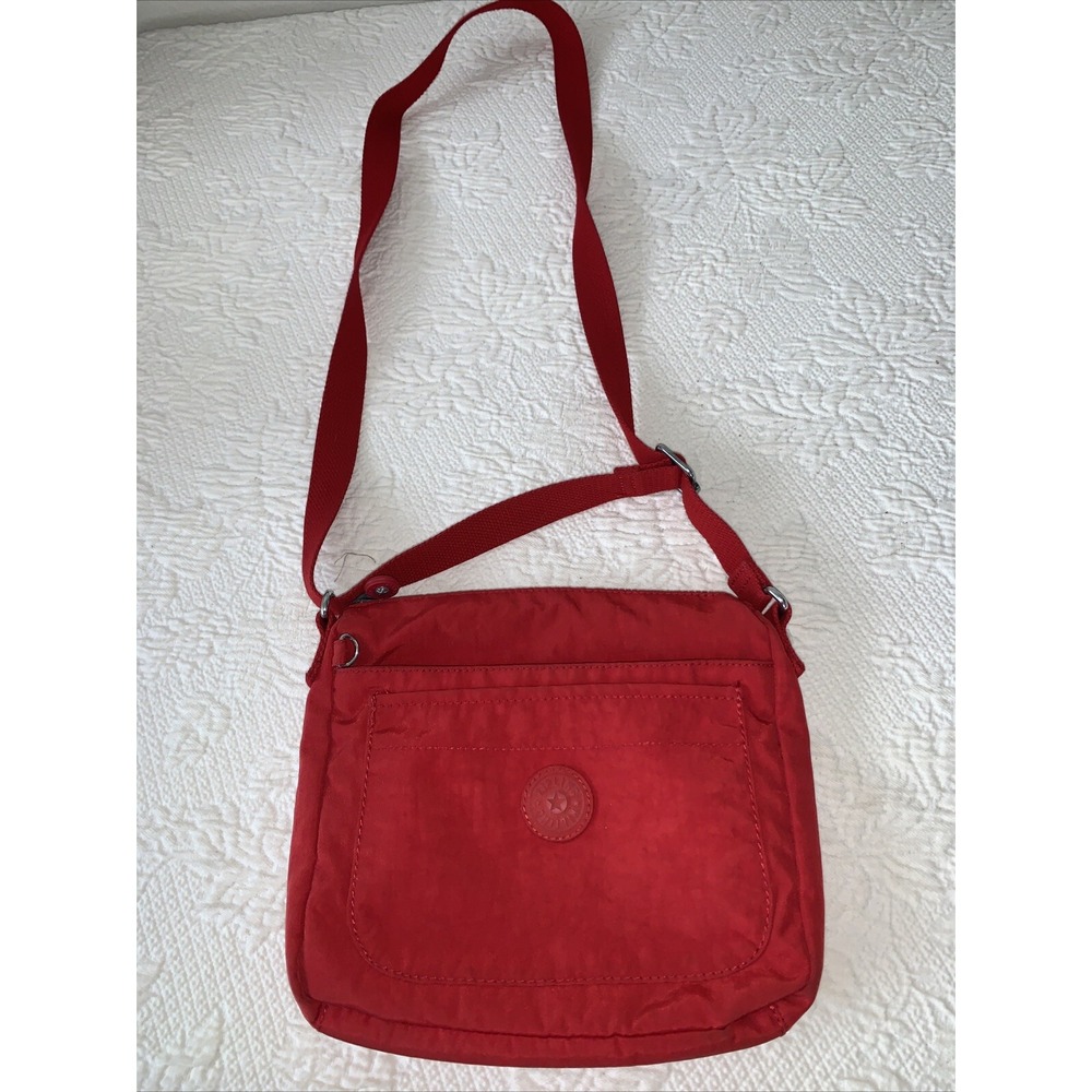 Kipling Mini Crossbody Red Bag Purse Lightweight Nylon No Monkey Vtg Handbag